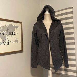 The North Face Heather Gray Long Sleeve Hooded Open Front Jacket Size Medium